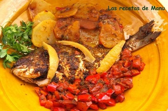 Pescado al horno con chermoula Essaouira