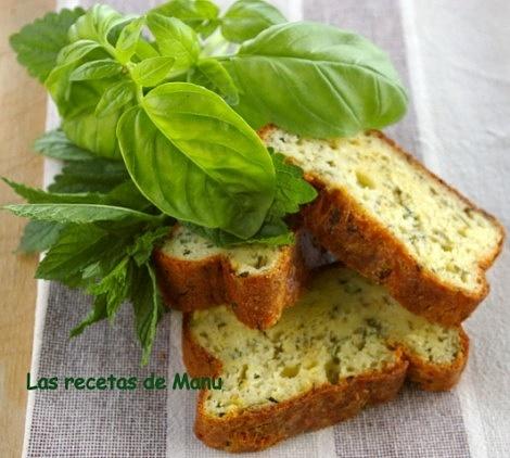 Tarta de calabacín y quesos con aroma a albahaca menta y limón