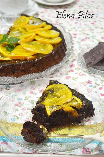 Tarta de chocolate, almendra y naranja sin harina para el cumpleaños de mi madre