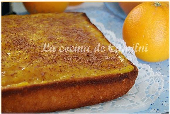 Bizcocho de naranja con crema de naranja