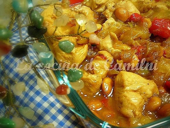 Pollo con almendras