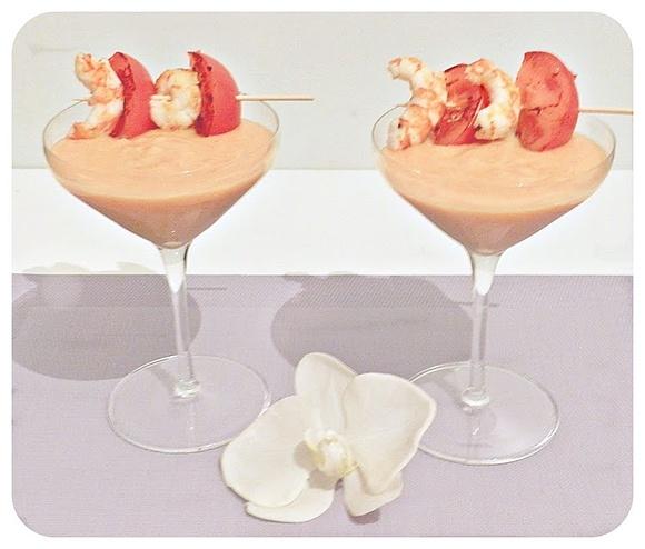 Crema fría de gambas y tomate