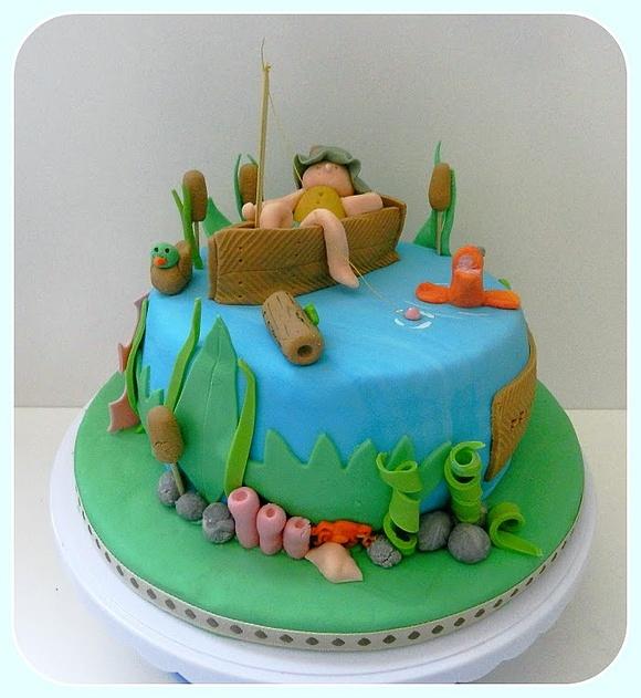 Tarta pesca de chocolate rellena de mermelada de albaricoque y Nutella