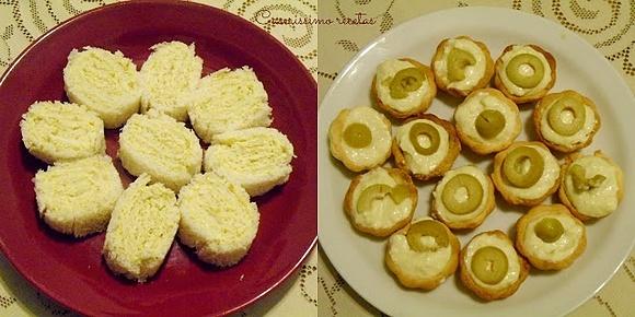 Canapés de aceitunas en dos formas