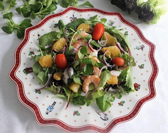 Ensalada de langostinos y cítricos