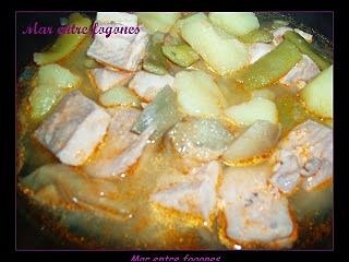 Patatas guisadas con palometa