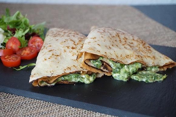 Crepes de espinacas y ricotta