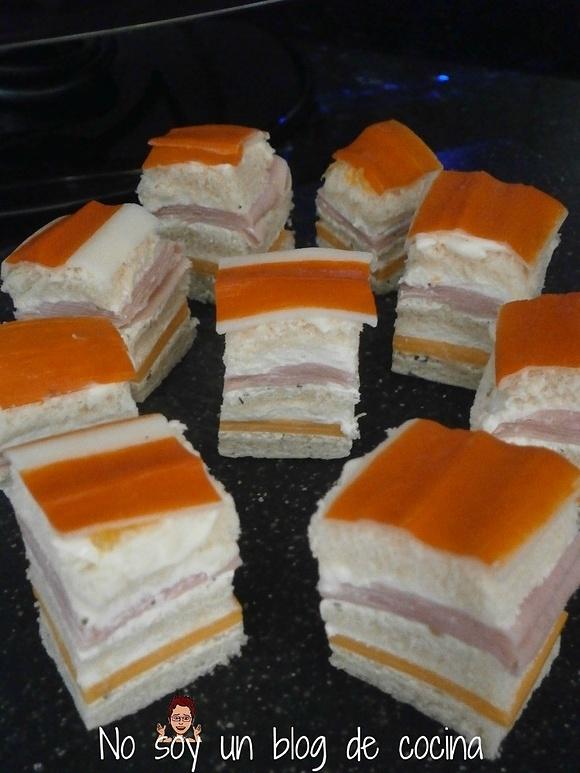 Canapés de cheddar y pavo