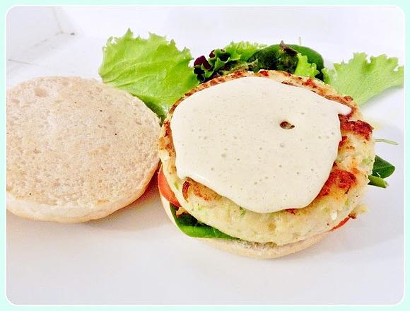 Hamburguesa de merluza y gambas