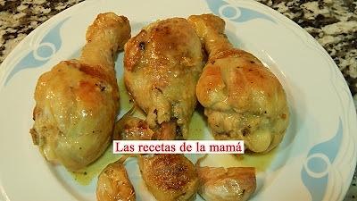Pollo al ajillo con jamoncitos