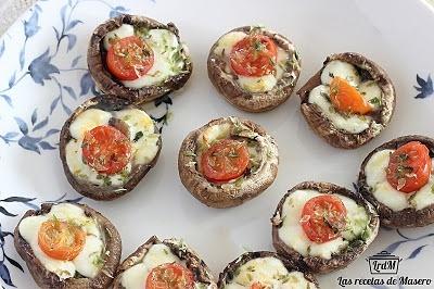 Champiñones rellenos de mozzarella