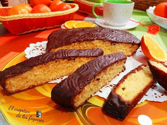 Bizcocho de naranja y chocolate