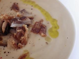 Crema de cigrons y shiitake