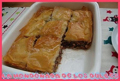 Baklava de chocolate y avellanas