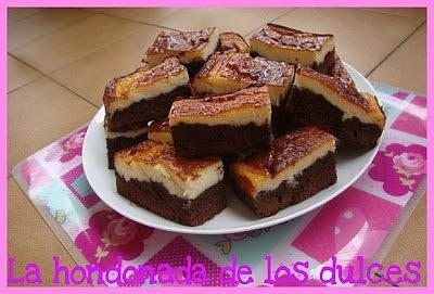 Brownie de chocolate y queso crema