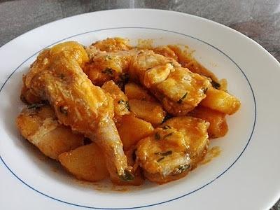 Rape con patatas al all cremat