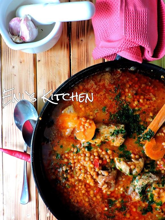 Lentejas con costilla y verduras