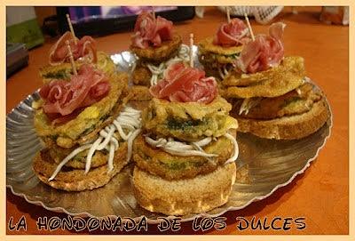 Marchando una de pintxos de calabacín, gulas y jamón