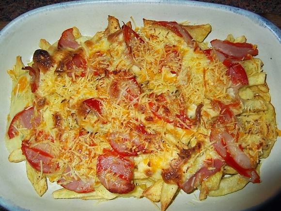 Patatas con salsa de cebolla