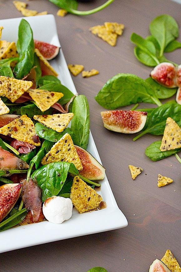 Ensalada de espinacas e higos