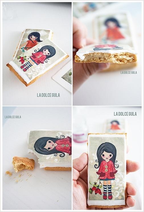Galletas de piña y papel de azúcar