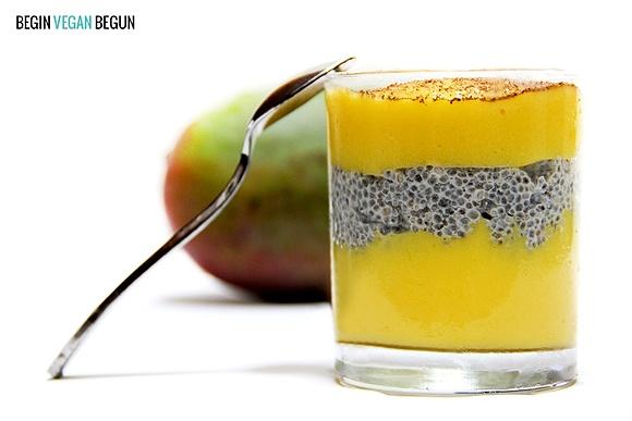 Pudin de mango y chía