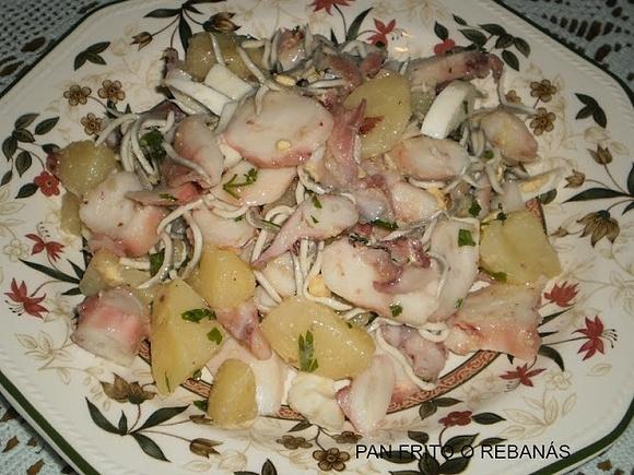 Salpicón de pulpo y patatas en salsa verde