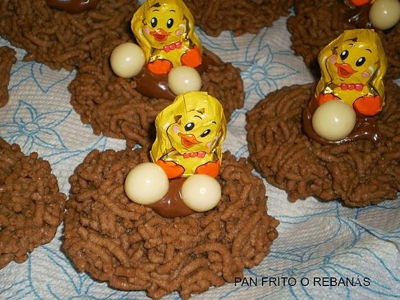 Nidos de chocolate con pollitos
