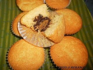 Muffins con corazón de chocolate