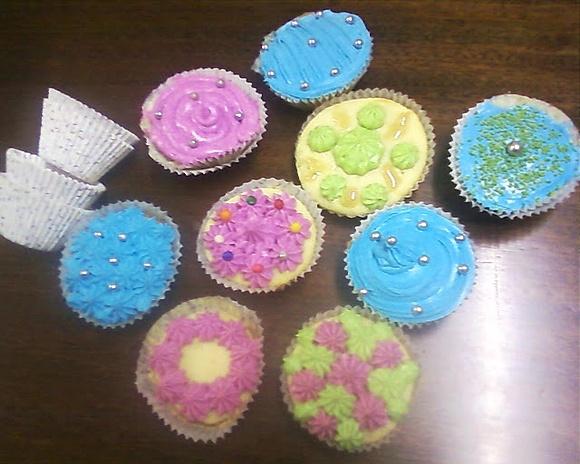 Muffins decorados con buttercream