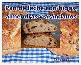 Pan de leche con higos almendras y arándanos