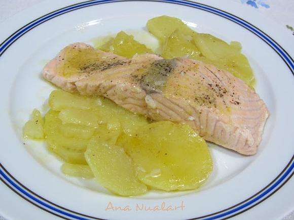 Salmón con salsa de whisky
