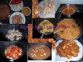 Fideuá con langostinos