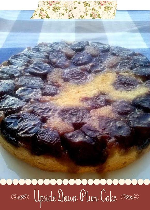 Tarta invertida de ciruelas