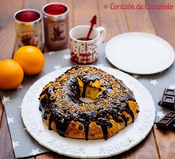 Roscón de Reyes de Naranja y chocolate