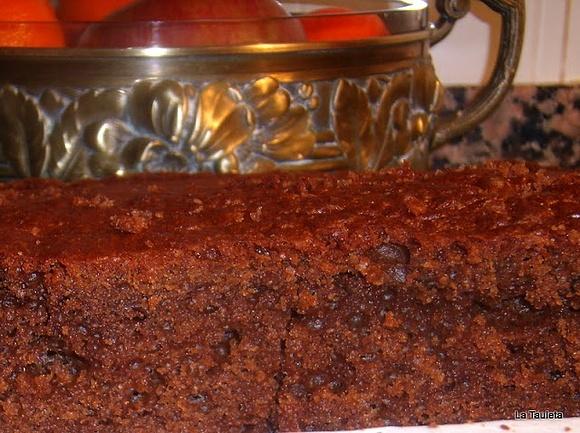 Coca de chocolate con mandarina