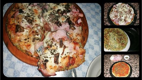 Pizza con base de calabacín sin gluten