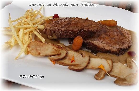 Jarrete al Mencía con Boletus