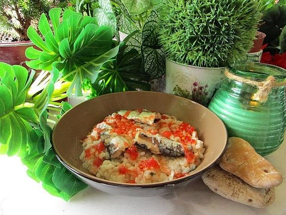 Arroz frío con atún y sardinillas