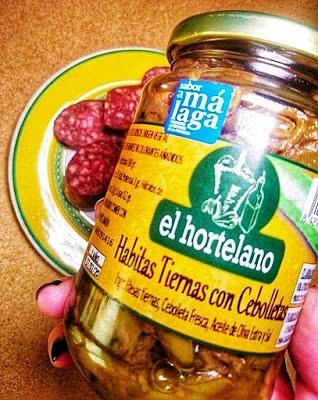 Habas con cebolleta y morcilla