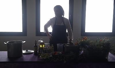 Taller de cocina con flores