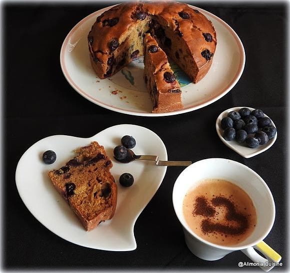 Gâteau aux myrtilles et huile d'olive