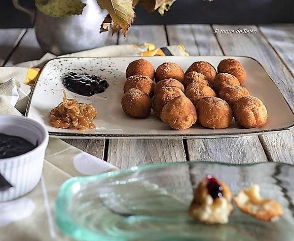 Croquetas de queso de cabra y cebolla caramelizada