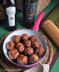 Albóndigas caramelizadas con vermú y px