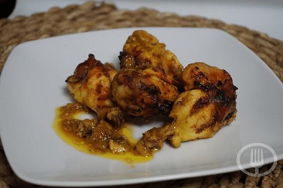 Alitas de pollo con curry al horno