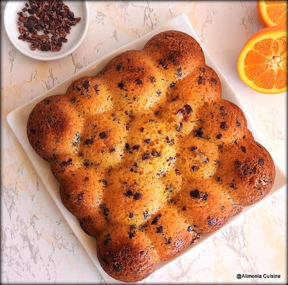 Gâteau orange et grué de cacao