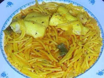 Fideos con merluza