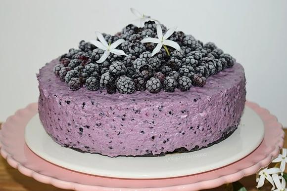 Cheesecake de moras sin horno muy fácil