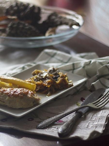 Pechugas de pollo rellenas con verduras