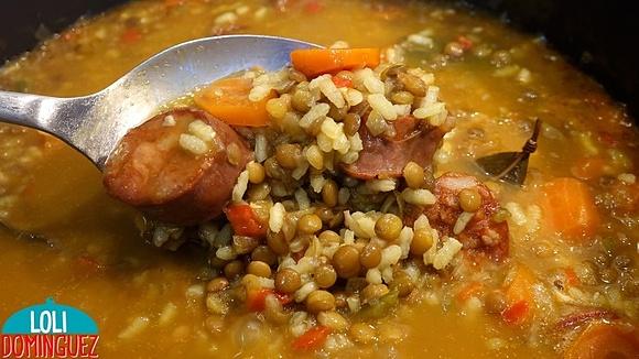 Lentejas con arroz saludable y deliciosa
